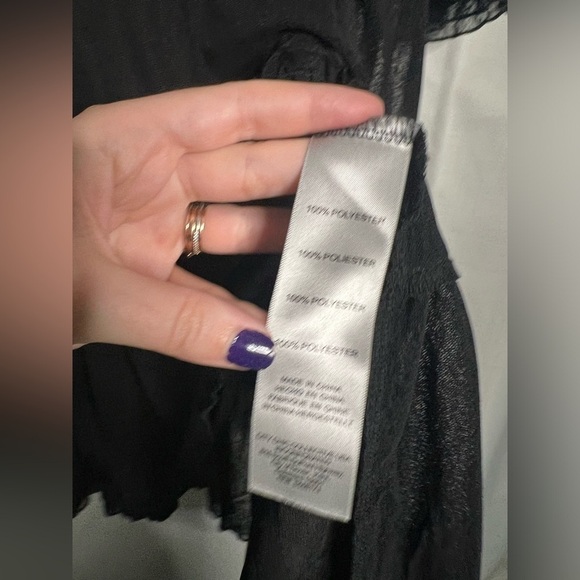 Zim & Zoe Black Sheer Ruffle Tiered High Low Dress 18 - Picture 7 of 9